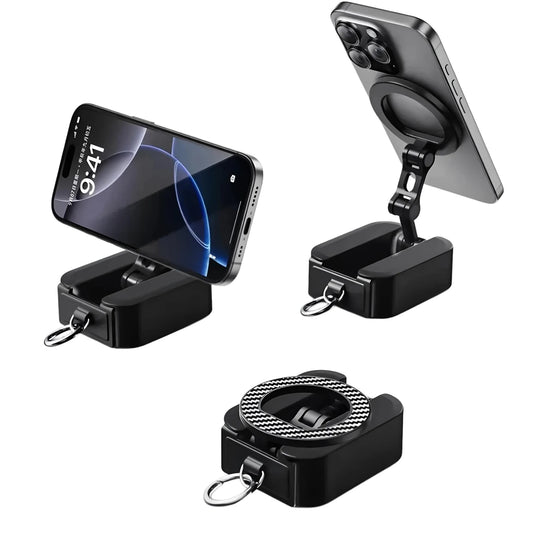 Foldable Extendable Magnetic Phone Stand Portable Travel Mount Holder For Desk Airplane Train iPhone 17 16 15 14 13 12 11 Series
