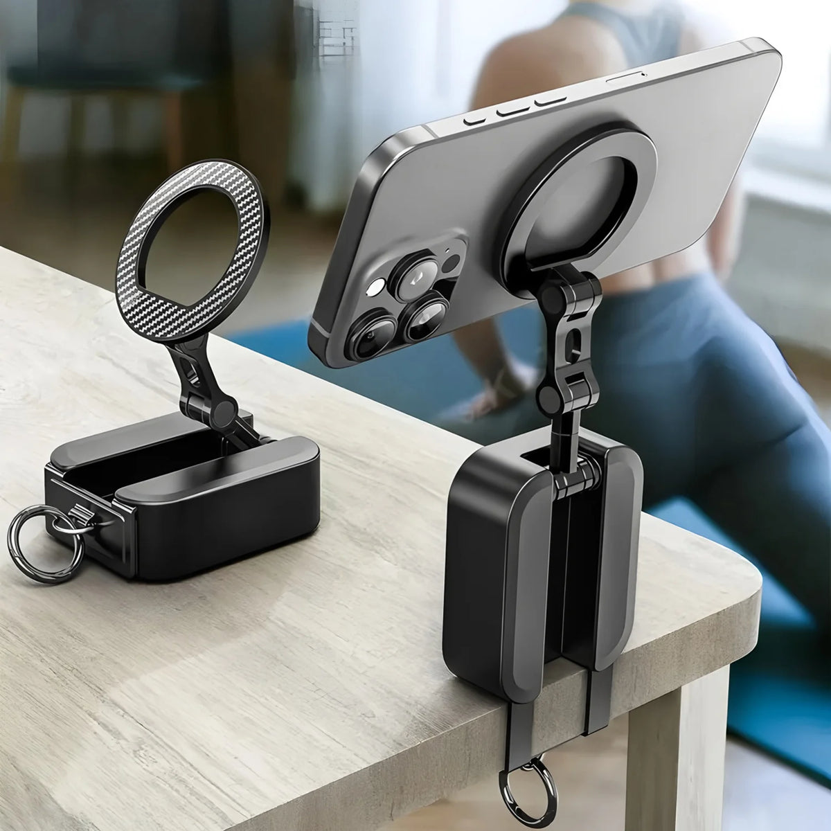 Foldable Extendable Magnetic Phone Stand Portable Travel Mount Holder For Desk Airplane Train iPhone 17 16 15 14 13 12 11 Series