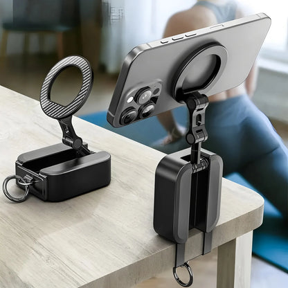 Foldable Extendable Magnetic Phone Stand Portable Travel Mount Holder For Desk Airplane Train iPhone 17 16 15 14 13 12 11 Series